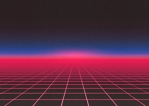 Background of red neon grid Stock Illustration