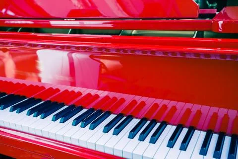 Background of red piano Stock Photos