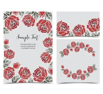 Background with red roses Stock Illustration