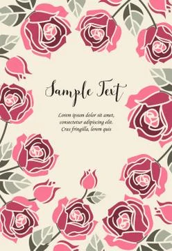 Background with red roses Stock Illustration