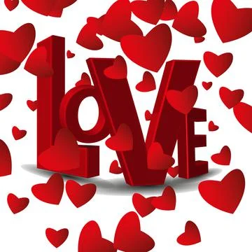 Background in red tones with hearts for St. Valentine's Day Stock Illustration