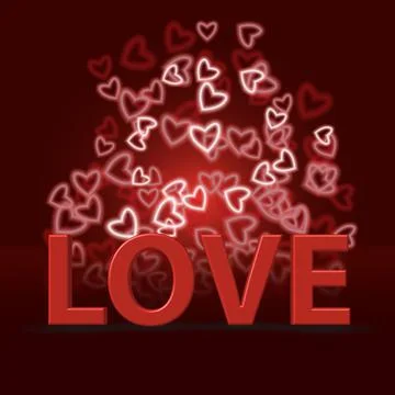 Background in red tones with hearts for St. Valentine's Day 스톡 일러스트