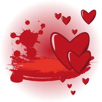Background in red tones with hearts for St. Valentine's Day Stock Illustration