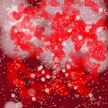 Background in red tones with hearts for St. Valentine's Day Illustrazione stock