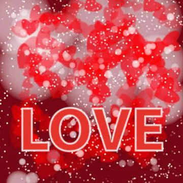 Background in red tones with hearts for St. Valentine's Day Stock Illustration