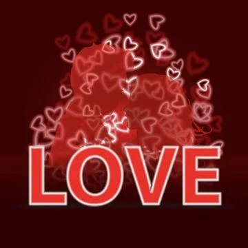 Background in red tones with hearts for St. Valentine's Day Stock Illustration