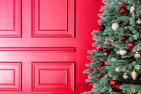 Background of the red wall of the royal interior with a light accent in the c 写真素材