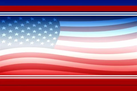 Background in red, white, and blue with USA flag Stock Illustration
