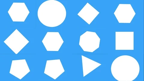 Background of regular shapes animation, flat design with white and blue color Video stock 331252058