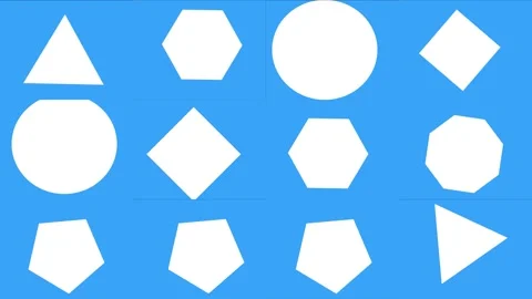 Background of regular shapes animation, flat design with white and blue color Stock-Footage 331252063