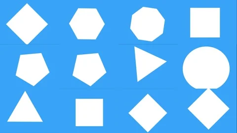 Background of regular shapes animation, flat design with white and blue color 库存影片 331252066