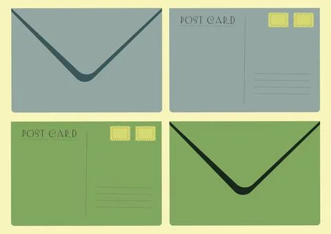 Background of retro envelopes. Pattern of letters depicted on both sides. Illustration