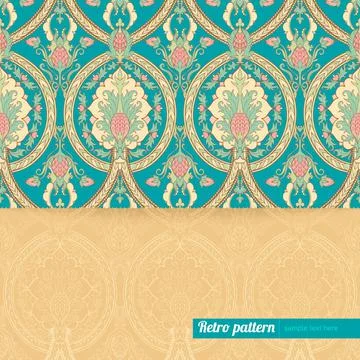 Background with retro pattern with pineapples Stock Illustration