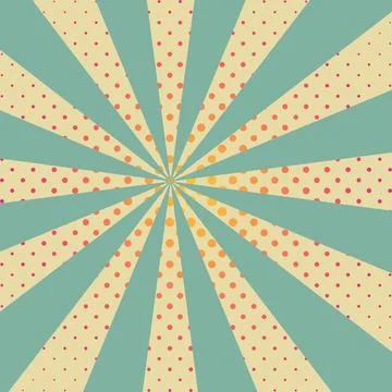 Background with retro rays and red dots Illustrazione stock