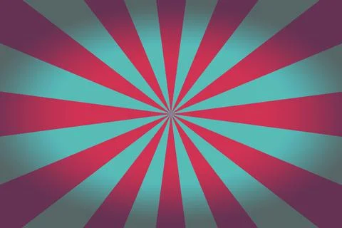 Background with retro red and turquoise rays Stock Illustration