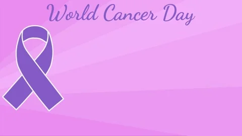 Background with ribbon objects for holiday on world cancer day animation Stock Footage 315890194