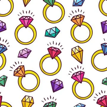 Background of rings and gems Stock-Illustration