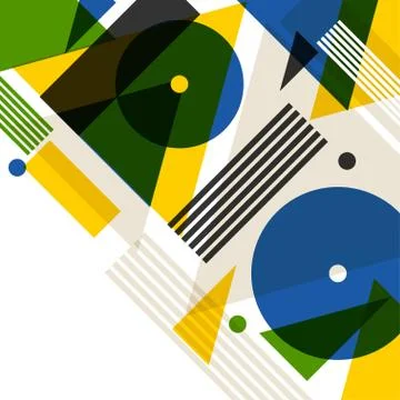 Background with Rio in abstract geometric style. Design for covers, tourist Stock Illustration