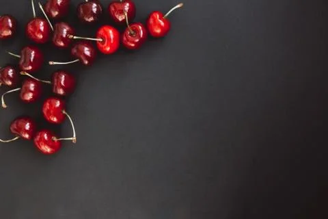 Background of ripe cherries Stock Photos
