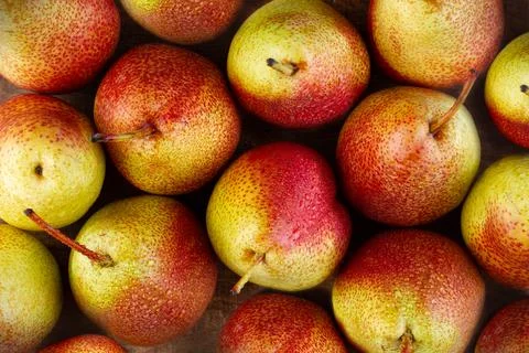 Background of ripe pears, top view Foto stock