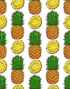 Background of ripe pineapples Stock Illustration