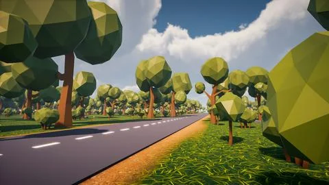 Background of a road without vehicles and people with a natural environment.. Stock Illustration