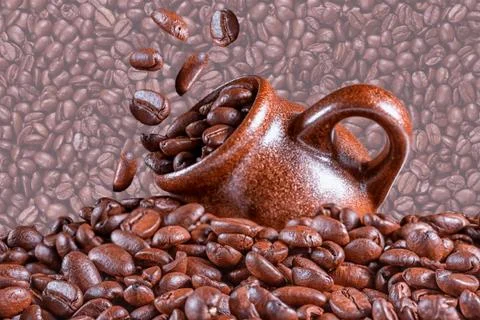 Background of roasted coffee beans Stock Photos