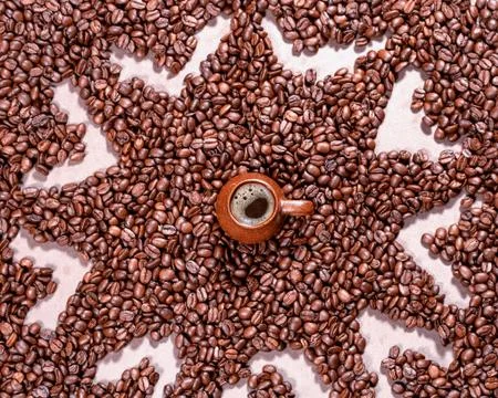 Background of roasted coffee beans Stock Photos