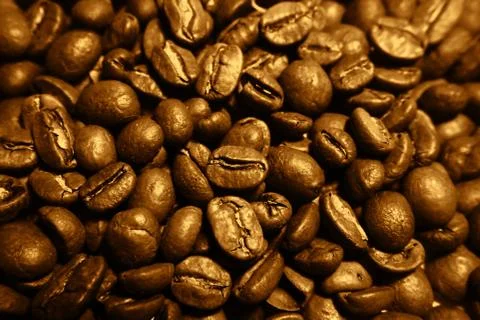 Background from roasted coffee beans. Stock Photos