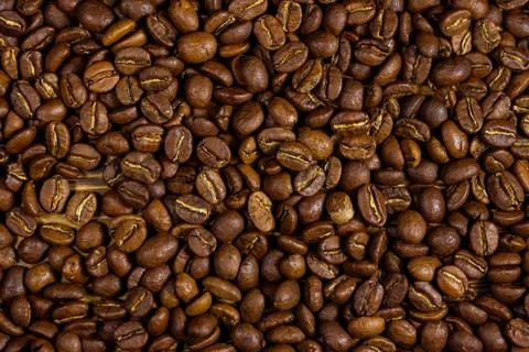 Background of the roasted coffee beans Stock Photos