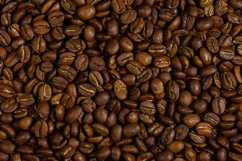 Background of the roasted coffee beans Stock Photos