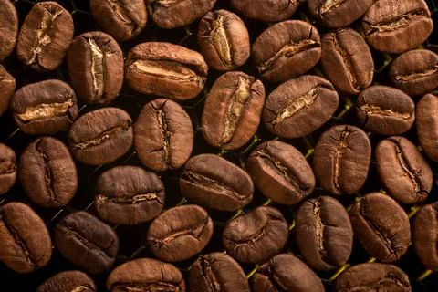 Background of Roasted Coffee Beans Stock Photos