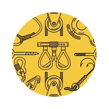 Background for rock climbing Pattern with flat line elements for mountaine... Stock Photos