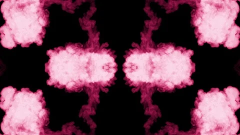 Background like Rorschach inkblot test4. Fluorescent pink ink or smoke, isolated Stock Footage
