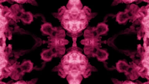 Background like Rorschach inkblot test5. Fluorescent pink ink or smoke, isolated Stock Footage