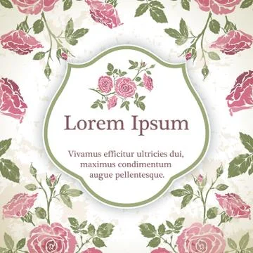 Background with rose flowers. Illustrazione stock