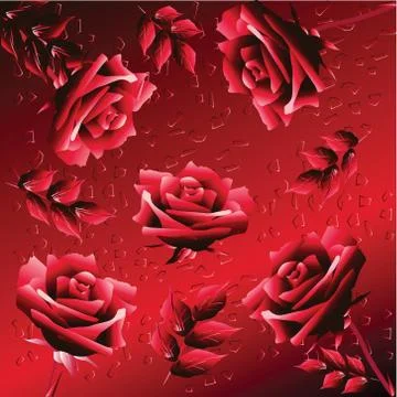 Background with roses Stock Illustration