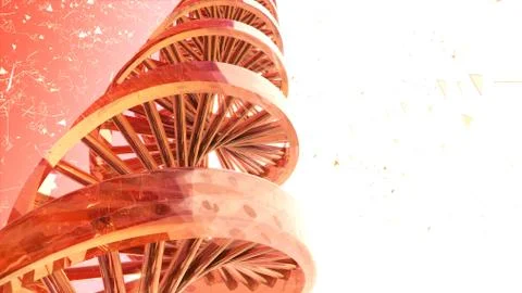 Background with rotating abstract DNA. 3D rendering Stock Illustration