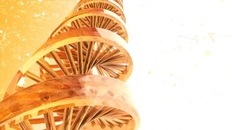 Background with rotating abstract DNA. 3D rendering Illustrazione stock