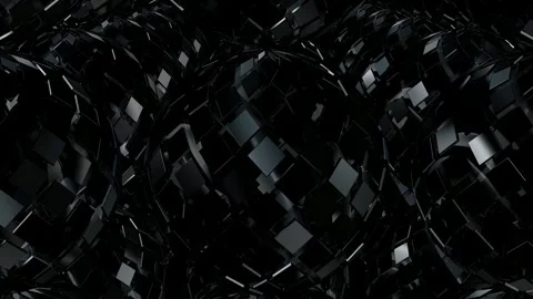 Background with Rotating Black Spheres, Exclusive, Reflection, 3D Render Stock Footage 270234054