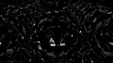 Background with Rotating Black Spheres, Reflection, 3D Render, Exclusive Stock Footage 270234418