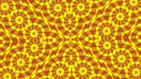 Background with rotating circular red yellow elements, Loop Stock Footage 60415534