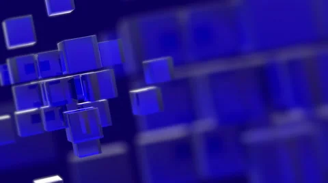 Background rotation blue cubes with soft edgrs Stock Footage 60393348