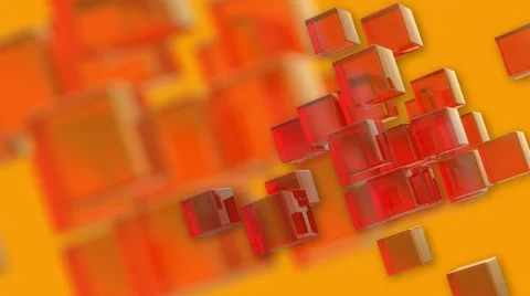 Background rotation cubes red and orange colors Stock Footage 60387396