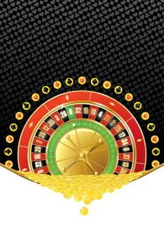 Background with roulette and coins Stock Illustration