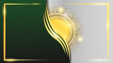 Background with round dot and gold frame Stock Illustration