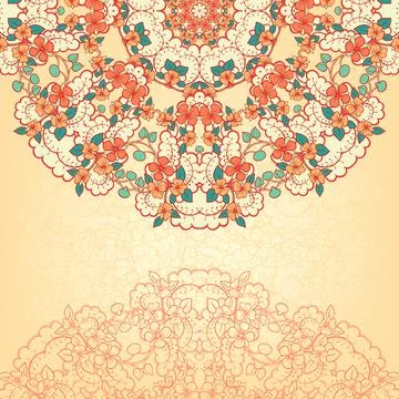 Background with a round floral pattern Stock Illustration