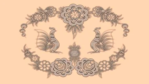 Background with russian folk patterns Stock Illustration