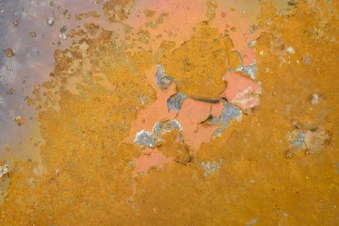 Background with rust. surface of yellow brown rusty metal. rusty iron texture Foto stock
