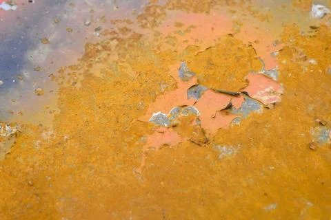 Background with rust. surface of yellow brown rusty metal. rusty iron texture Stock Photos